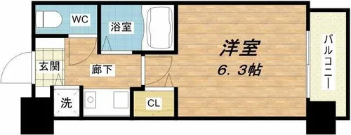 ディナスティ清水谷Ⅲ【9階】の間取り