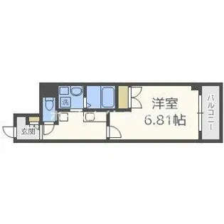 1Kの間取り画像