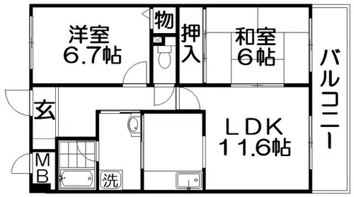 インペリアルコート星田【3階】の間取り