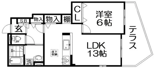 グランシエル星田【1階】の間取り