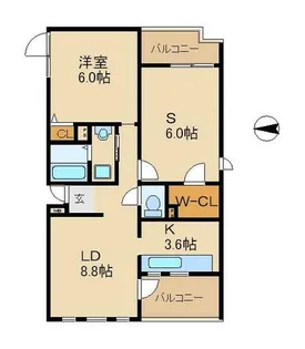 ツインキューブS棟【1階】の間取り