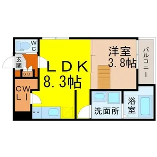 ハーモニーテラスティーエイチ【3階】の間取り