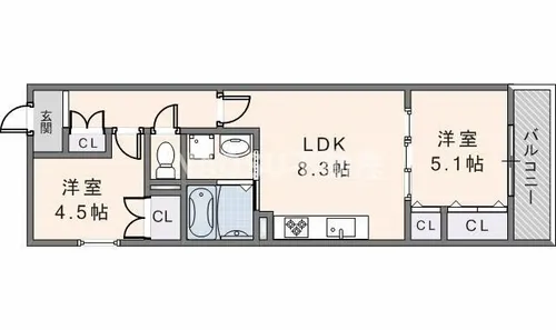 クリエオーレ角田【2階】の間取り
