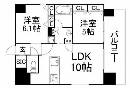 プレサンス四天王寺【13階】の間取り