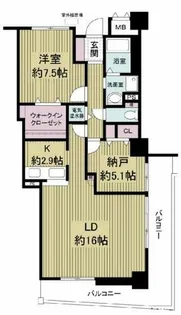 フォレステージュ谷町【6階】の間取り