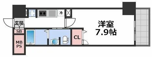 エルプレイス京橋【4階】の間取り