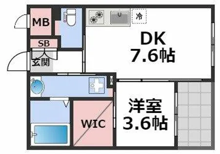 アリス・マナーガーデン谷町【7階】の間取り