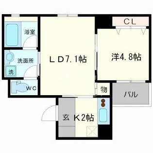 アモーレ本町ウエスト【6階】の間取り