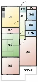 フラワーハイツ【3階】の間取り