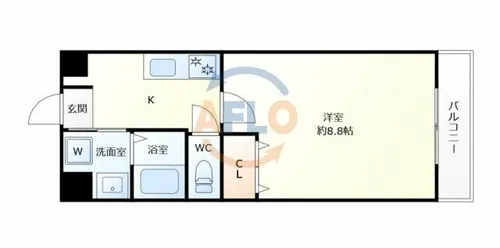 STパレス大阪福島【8階】の間取り