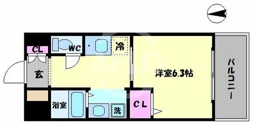 シェモア桜川【2階】の間取り