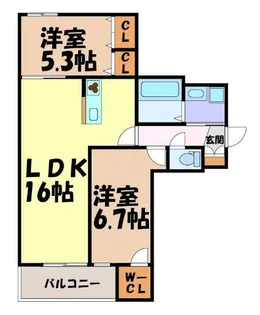 ブルームひまわり【2階】の間取り
