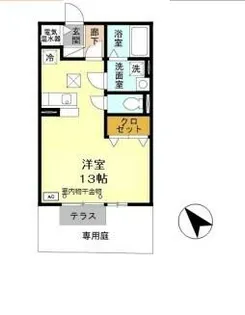 クレインウッド恵美酒 A棟【1階】の間取り