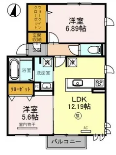 グランレーヴ弐番館【1階】の間取り