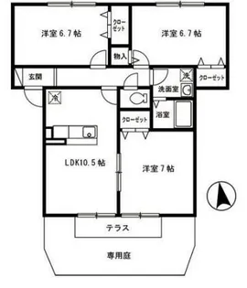 ソレイユ細江【1階】の間取り