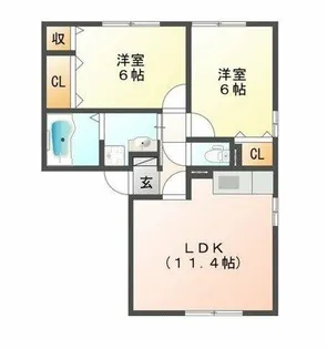 カーサヴェルデ【1階】の間取り