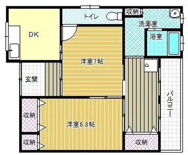 大阪府松原市上田5丁目【テラスハウス】の間取り