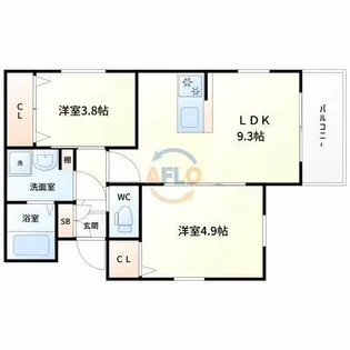 プレシャス神崎川【1階】の間取り