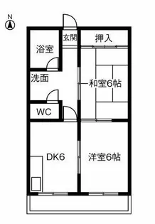 グリーンコーポ【206号室】の間取り