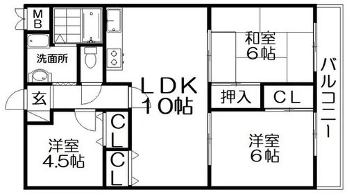セレコート枚方【2階】の間取り