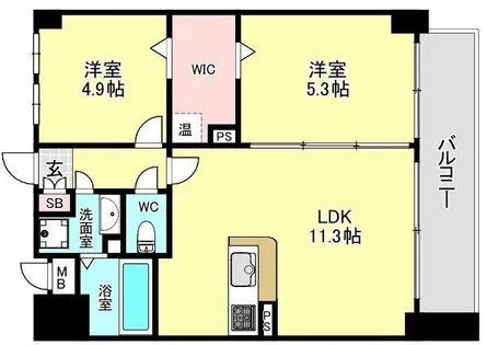 メゾンクラウン鷺洲【7階】の間取り