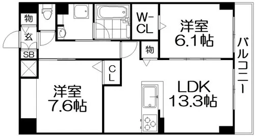 シュテルン・ブフト【1階】の間取り
