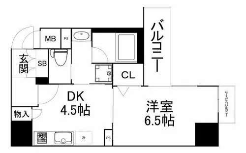 プレサンスNEO心斎橋【8階】の間取り