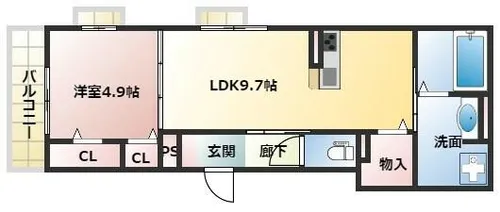 エステート塚口【1階】の間取り