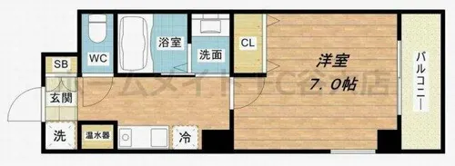 シュロス ヒロカズ 大手前【6階】の間取り