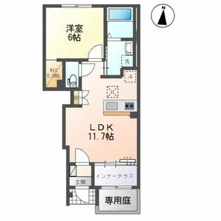 笹野新築アパート【1階】の間取り