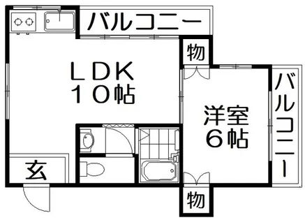 シャルマン香里【1階】の間取り