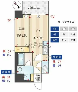 スプランディッド弁天町DUE【6階】の間取り