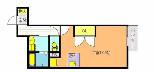 WITH ROSE AKASHI【2D号室】の間取り