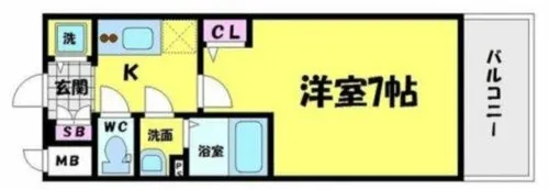 エスリード京橋WEST【7階】の間取り