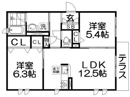レジェンド太秦【1階】の間取り