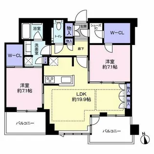 グランドメゾンガーデンシティ小倉【14階】の間取り