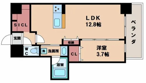 ブループラス針中野【2階】の間取り