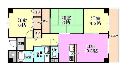 エスペラール神戸【9階】の間取り