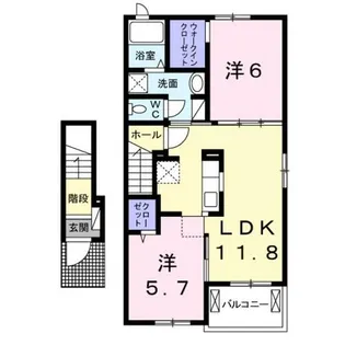 ディアコート二見2【2階】の間取り