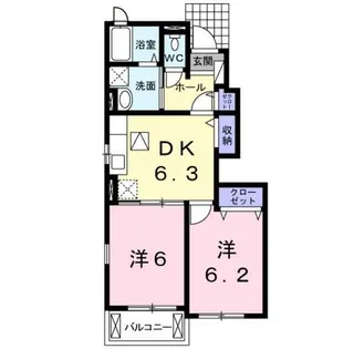 コスモグレイスB【1階】の間取り