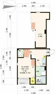 ハーモニーテラス神前Ⅱ【2階】の間取り