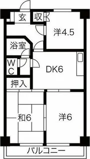 中根ハイツ【3階】の間取り