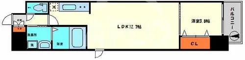ラクラス堺筋本町【14階】の間取り