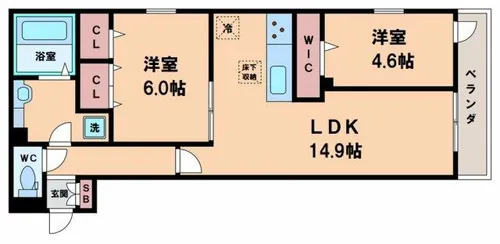 La Mia Casa上住吉【3階】の間取り