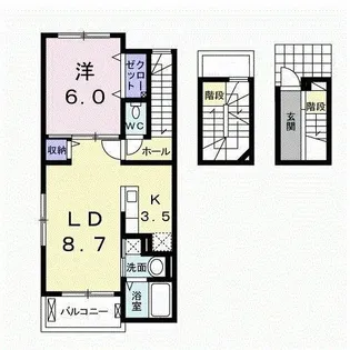福岡県久留米市東合川6丁目【アパート】の間取り