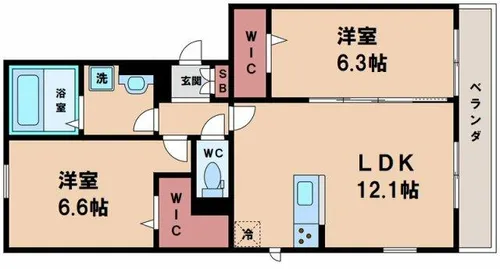 クリスタルハイツあびこα【2階】の間取り