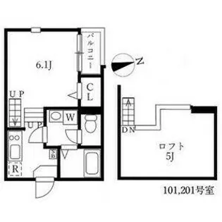 ハーモニーテラス下方町【1階】の間取り