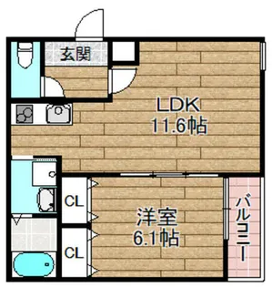 フジパレス桜井四丁目B棟【2階】の間取り