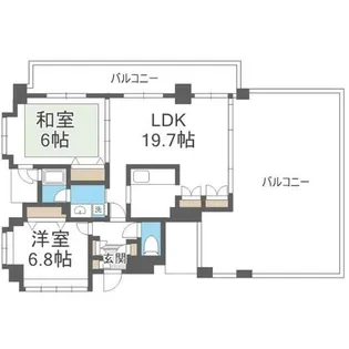 ピエールボレ室見【7階】の間取り