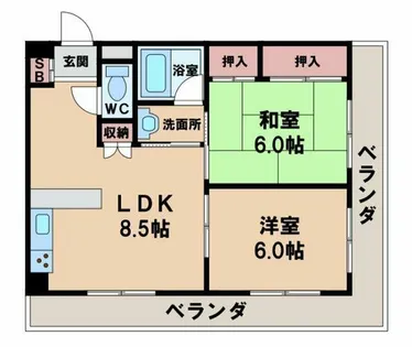 ジョイテル西田辺Ⅰ【5階】の間取り